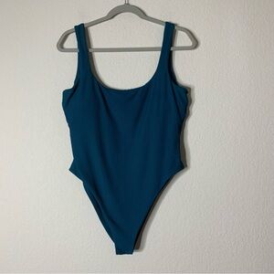 Vitamin A teal Reese ribbed one piece low back one piece swimsuit XXL